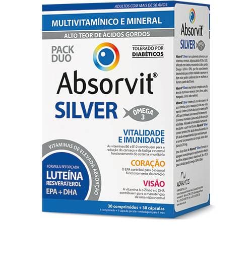 ABSORVIT SILVER 30 COMPRIMIDOS + 30 CÁPSULAS | WOWFARMA
