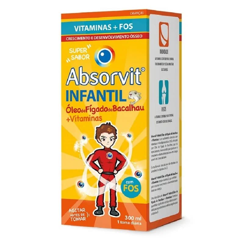 Absorvit Infantil Óleo Fígado Bacalhau + Vitaminas Emulsão - 300ml