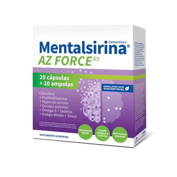 Farmodietica Mentalsirina AZ Force Rx 20 Cápsulas + 20 Ampolas