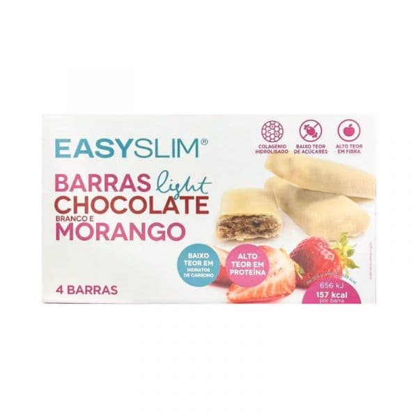 Easyslim Barras Light Chocolate Branco e Morango 4 Unidades
