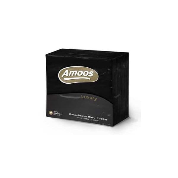 Amoos Guardanapos 40x40 2fls Luxury Preto 50un - 6511045