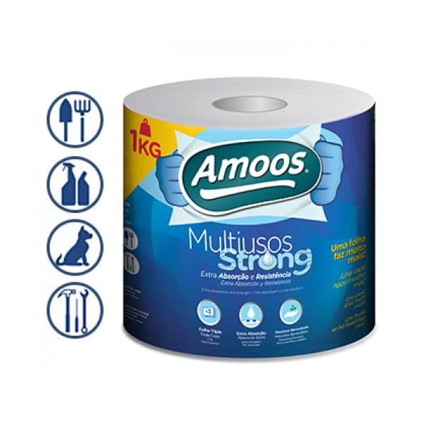 Amoos Strong Rolo Multiusos 3 Folhas 63g 70m x 22cm