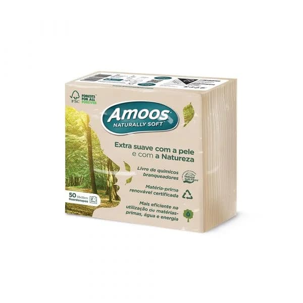 Amoos Guardanapos Naturally Soft 33x33cm Cru/Bege 50un