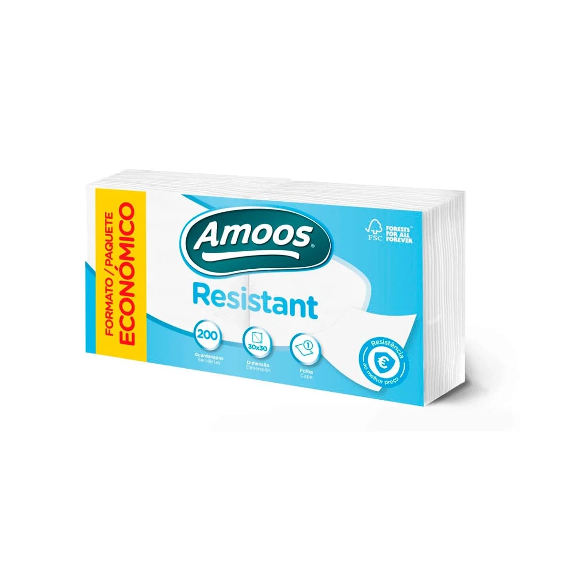 Amoos Guardanapo de Papel Folha Simples 6511067 30x30 cm Branco