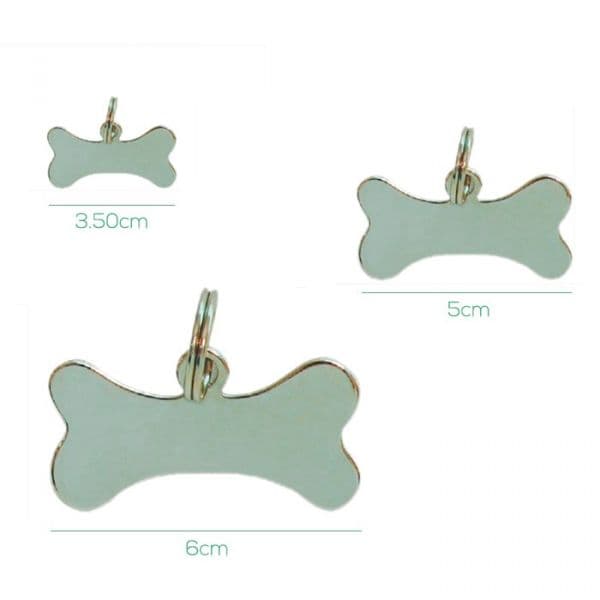 Chapa Metal Osso Identificadora Cão Média