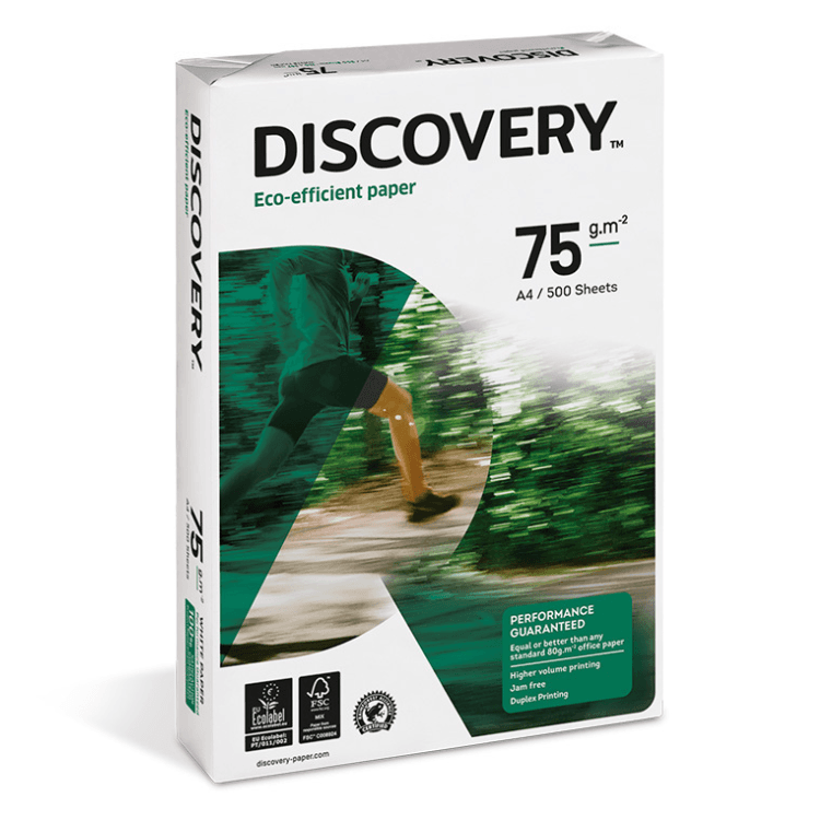Resma de Papel Discovery Impressora A4 Eco-Efficient Paper 75 g/m² 500 folhas Branco