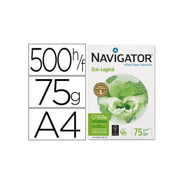 Navigator Resma 500 Fls Papel A4 Ecological 75g Pack 5 Un.