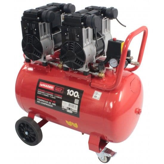 Mader Compressor 100l 6hp Silencioso 2 Motores - 09379