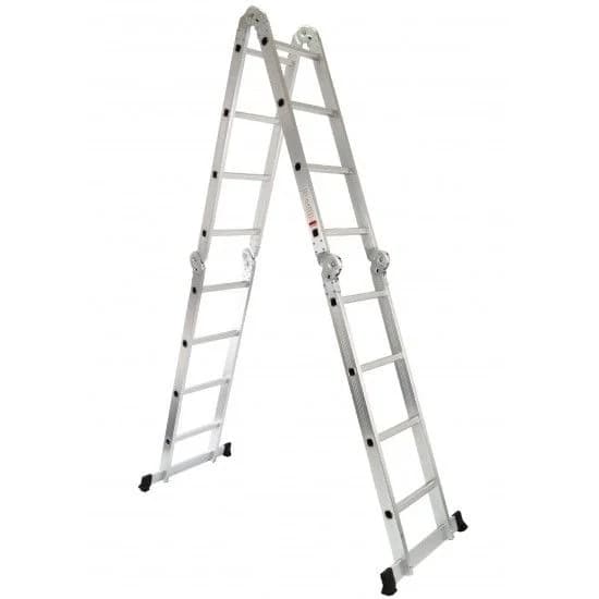Escada Multiusos, Articulada, 4x4D, Reforçada, Alumínio ref. 10404 MADER - 10404 - Ferramentaspro.pt