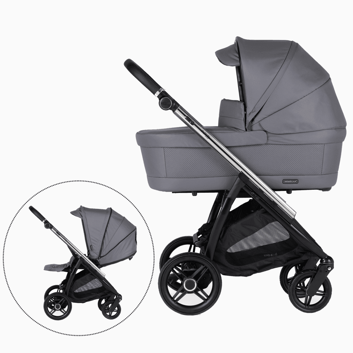 Duo Bébécar Flowy Soft Preto / Cromado KO431