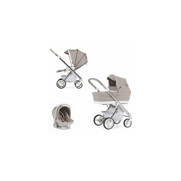 Trio Bébécar Pratika (Carrinho + Alcofa LPW + Easymaxi Basic) Chassis Cromado Actual KA306