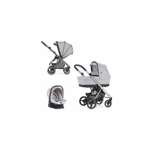 Trio Bébécar Pratika (Carrinho + Alcofa LPW + Easymaxi Basic) Chassis Cromado Actual KA311