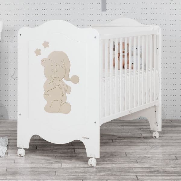 Berço Trama Série Sleepy Bear Branco Mate/terra Claro