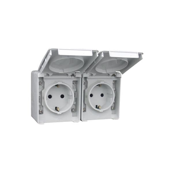 Efapel Tomada Dupla Schuko Horizontal Cinzenta - 48862CCZ