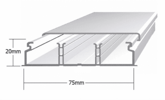 Efapel Calha Técnica Efapel 75X20 C/2 Divisórias Calha 2Mts - 10140CBR