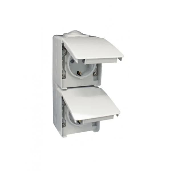 Efapel Tomada Dupla Schuko Vertical Branca - 48868CBR