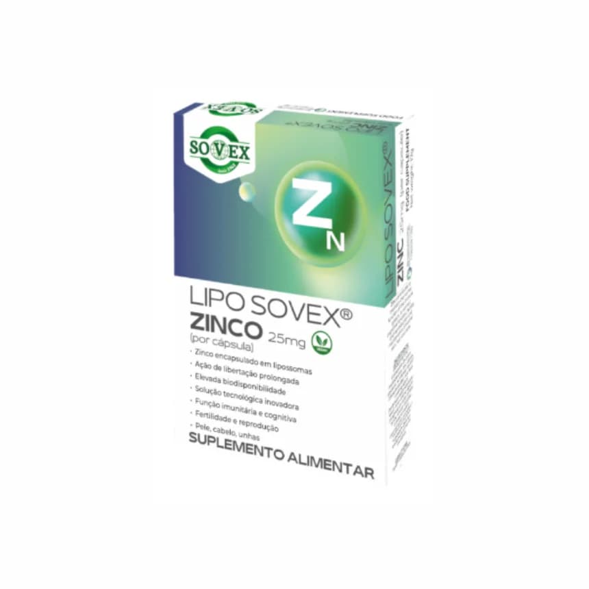 Zinco 25mg Liposomal | 30 cápsulas – Sovex