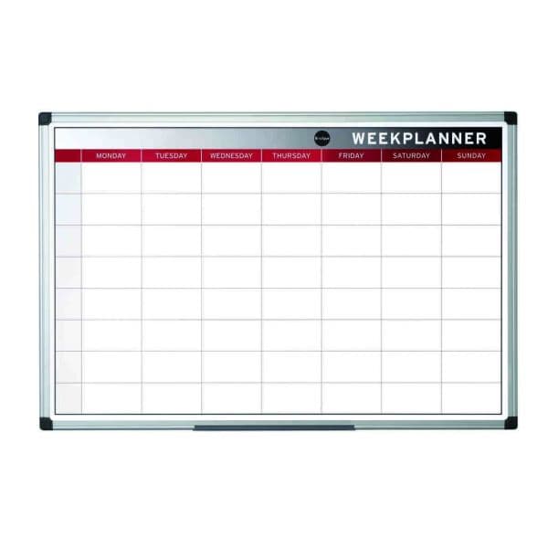 Bi-Office Quadro Branco 90x60cm Magnético Plano Semanal