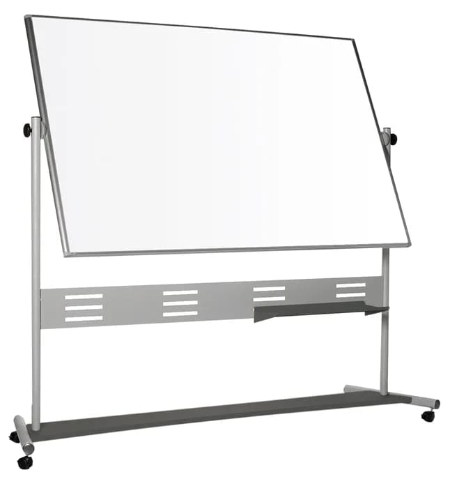 Bi-Office - Quadro Branco Rotativo Magnético 90x120 cm Evolution Dupla Face com Cavalete