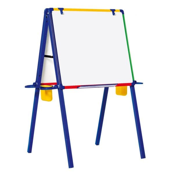 Quadro Branco Magnético c/ Cavalete 62x80cm Flipchart Moldura Plástico p/ Crianças - 25DKT8001866