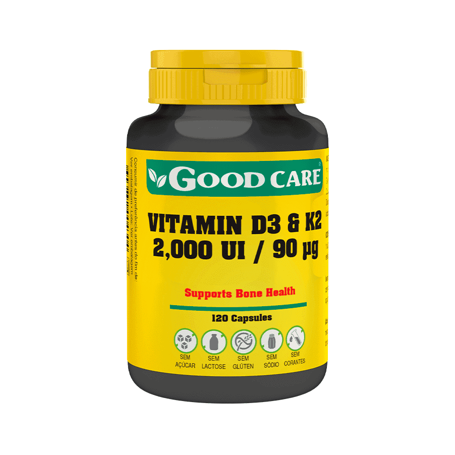 Vitamina D3 + K2 2000UI 120 Cápsulas Good Care