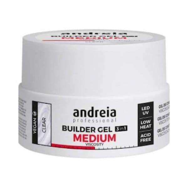 Andreia Gel Contrução V. Média Builder Gel Medium Viscosity Tom Clear 22gr