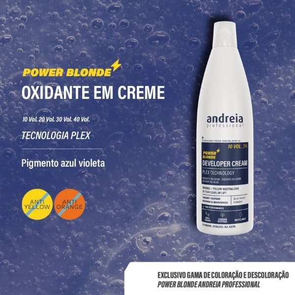 Andreia Oxidante em Creme Power Blonde de 1 Litro - 40 Vol.