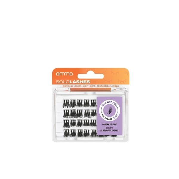 Andreia Pestanas Postiças Trio Com Nó Sololashes Amma Triple Flare S
