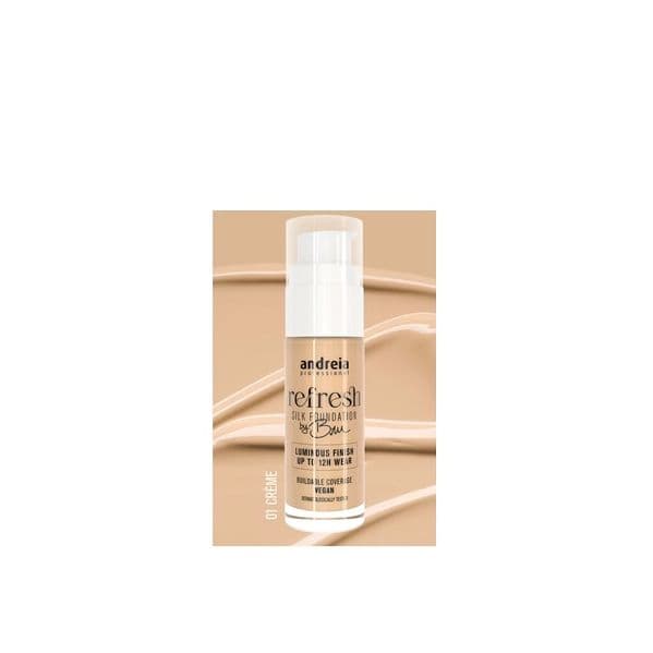 Andreia Refresh Silk Foundation By Bru Tom 01 Creme 30ml