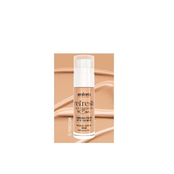 Andreia Refresh Silk Foundation By Bru Tom 04 Peach Sorbet 30ml