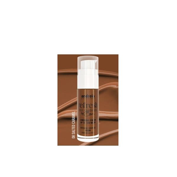 Andreia Refresh Silk Foundation By Bru Tom 08 Salted Caramel 30ml