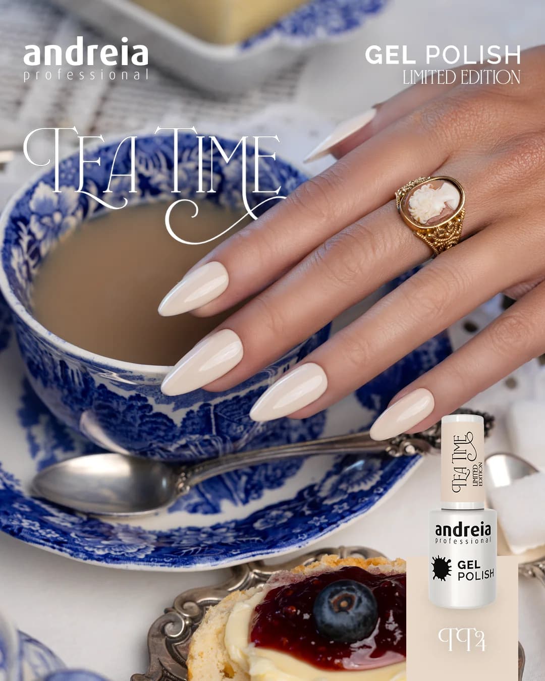 Verniz Gel Andreia TT4 - Clotted cream - Branco creme