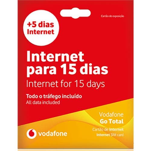 Cartão SIM Vodafone Internet Móvel GoTotal 20 Dias