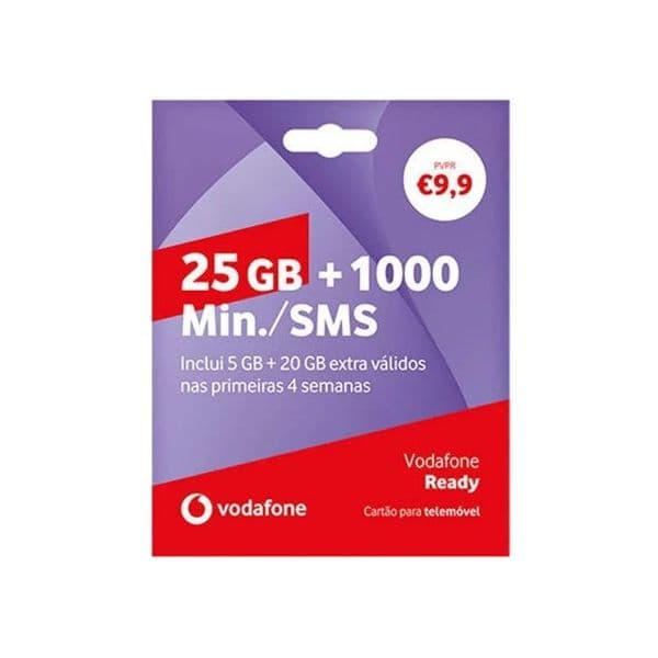 Cartão SIM Vodafone Ready 25GB