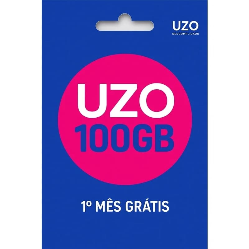 Cartão Telemóvel UZO 30 Dias 2000 Minutos Até 100GB Net