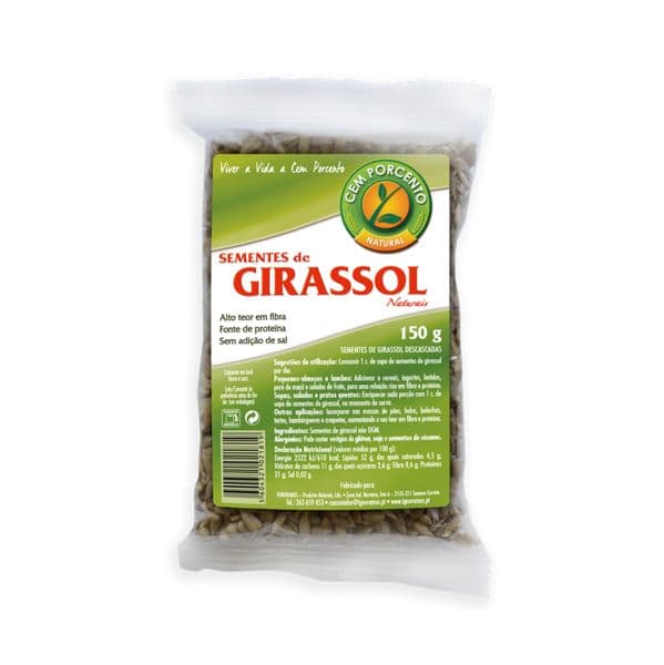 Cem Porcento Sementes de Girassol 150g