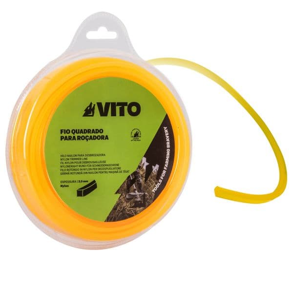 Vito Fio Nylon Quadrado P/ Roçadora 3mm 100m - VIFRQ30100
