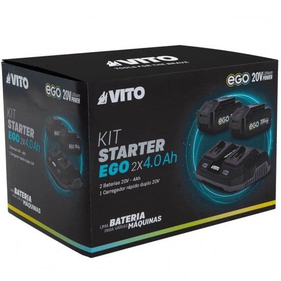 Vito Kit Starter Pack 2 Baterias 4Ah com Carregador Duplo Rápido