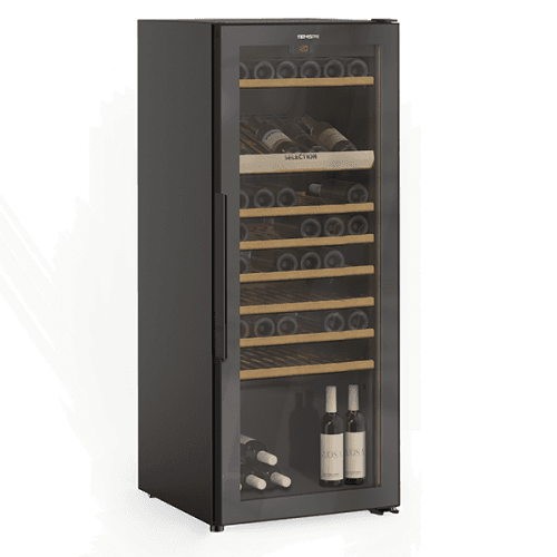 Garrafeira Tensa CAV150L60PVBK para 91 Garrafas com Porta em Vidro Preto