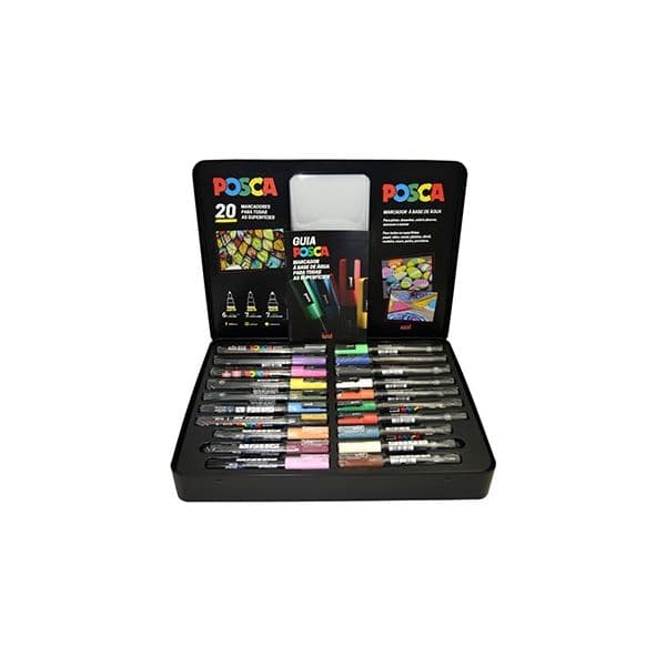 Mala Metálica Marcadores Sortidos Uniball Posca 20un 1293306