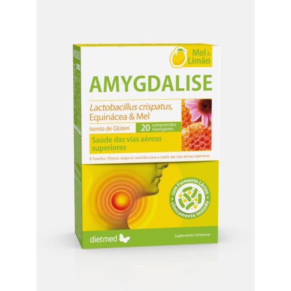 Dietmed Amygdalise Mel & Limão 20 Comprimidos Mastigáveis