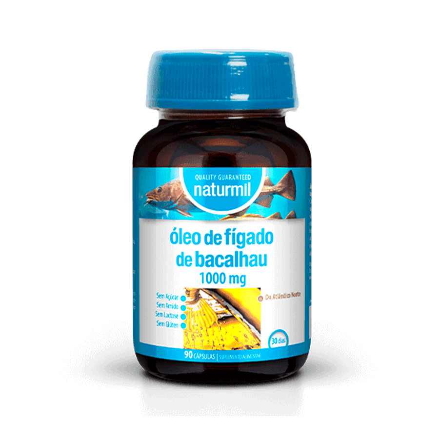 Óleo de Fígado de Bacalhau 1000mg 90 cápsulas Naturmil