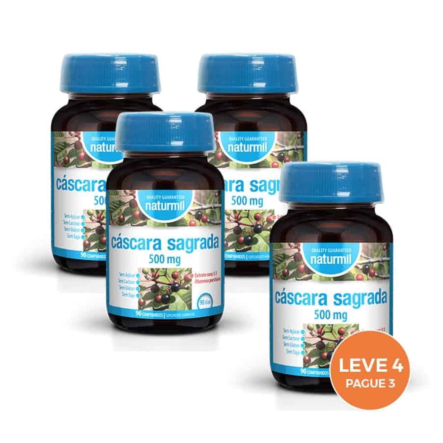 Cáscara Sagrada 500 mg 90 Comprimidos Naturmil Leve 4 Pague 3