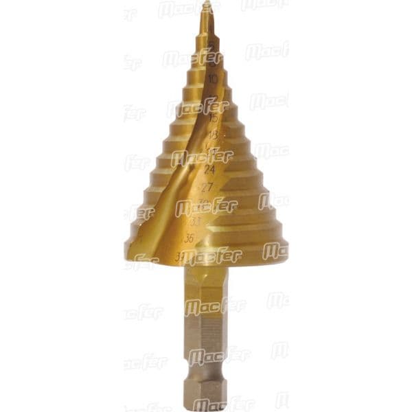 Macfer Broca Escalonada HSS-M2 Tin PTHSD050 6~50mm - 059.0067