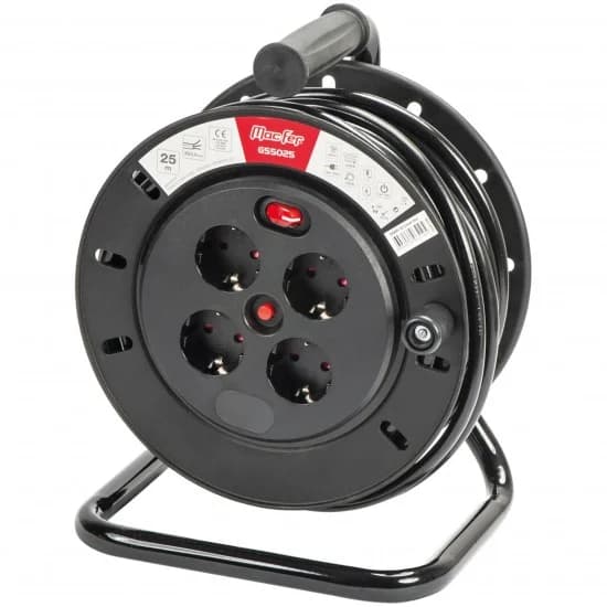 Extensão elétrica com enrolador GSS025 3G1,5mm2 25m refª 065.0006 MACFER - 065.0006 - Ferramentaspro.pt