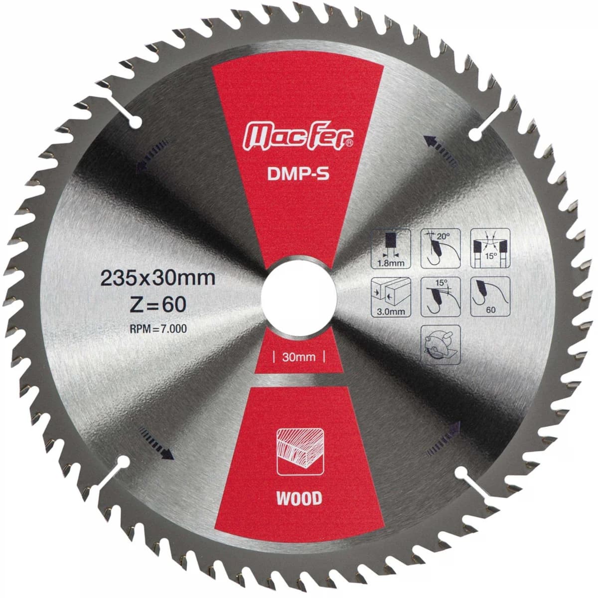 MACFER Disco Pastilhado P/ Madeira Dmp-s 210mm Z24 - 090.0008