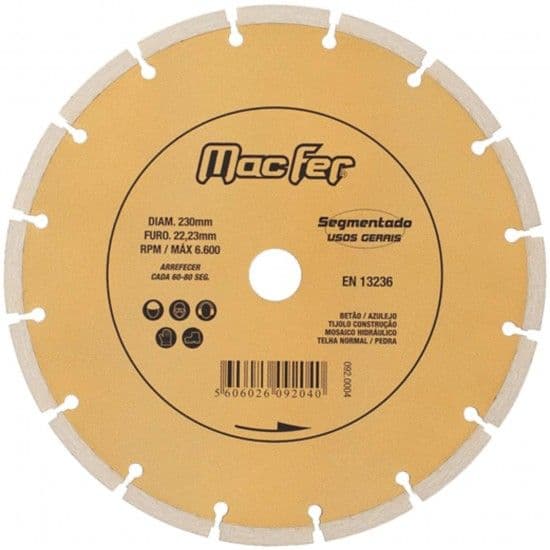 Disco diam. Segmentado 180mm refª 092.0003 MACFER