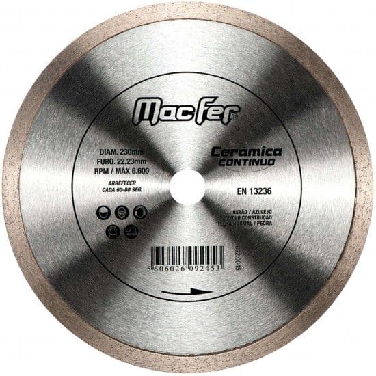 MACFER Disco Diam. Cerâmica Contínuo 230mm - 092.0045