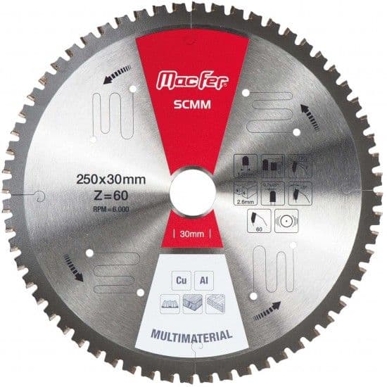 MACFER Disco Serra Circular Multimaterial Scmm 190x30mm Z60 - 125.0066