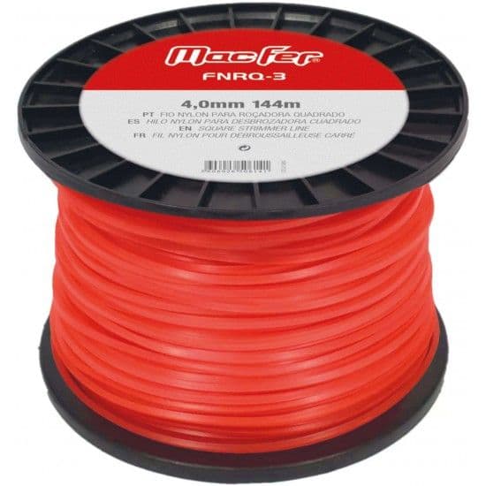 Fio nylon para roçadora quadrado FNRQ-3 4,0mm 143m refª 090.0123 MACFER